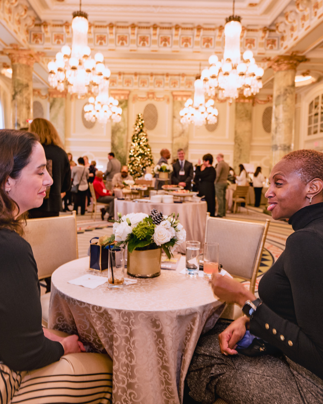 Two Business Women at a Holiday Event at the Willard Intercontinental DC