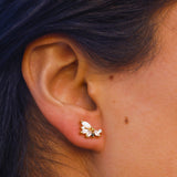 Opal & Diamond - Abstract Butterfly Studs
