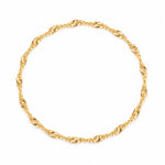 14k Solid Gold Wave Chain Ring by Golden Bond Jewelry