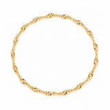 14k Solid Gold Wave Chain Ring by Golden Bond Jewelry