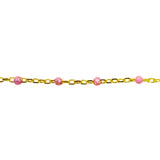 Permanent Jewelry Light Pink Enamel and Gold