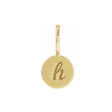 14K Yellow Engravable Disc Charm/Pendant