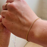Cash Curb Chain - Permanent or Clasped Bracelet - 14k GF