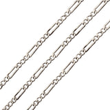 Unisex Permanent Jewelry DC VA MD - Silver Figaro chain on a white background