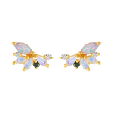 Opal & Diamond - Abstract Butterfly Studs