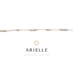 Pearl bracelet with 'Arielle' branding on a white background