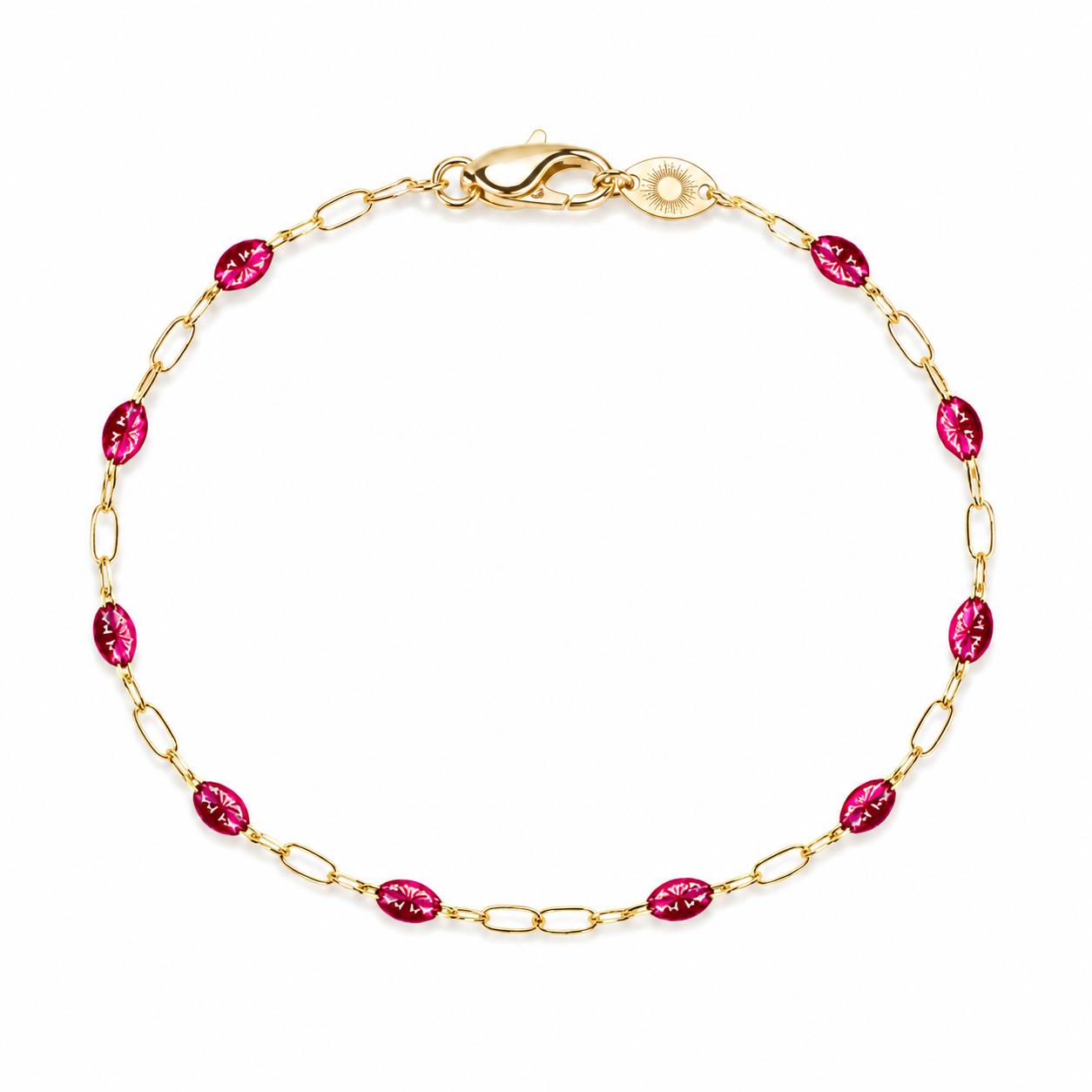 Bordeaux - Infinity Bracelet - 14k Gold + Red Wine