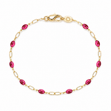Bordeaux - Infinity Bracelet - 14k Gold + Red Wine