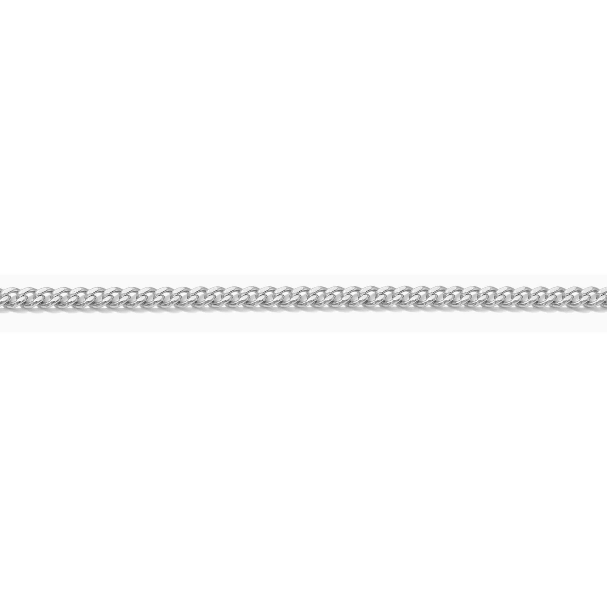 Silver permanent jewelry chain DC VA MD. Seen on a white background