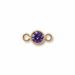 February amethyst gemstone gold charm for bracelet making