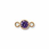 February amethyst gemstone gold charm for bracelet making
