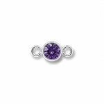 February amethyst gemstone silver charm for bracelet making