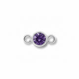 February amethyst gemstone silver charm for bracelet making