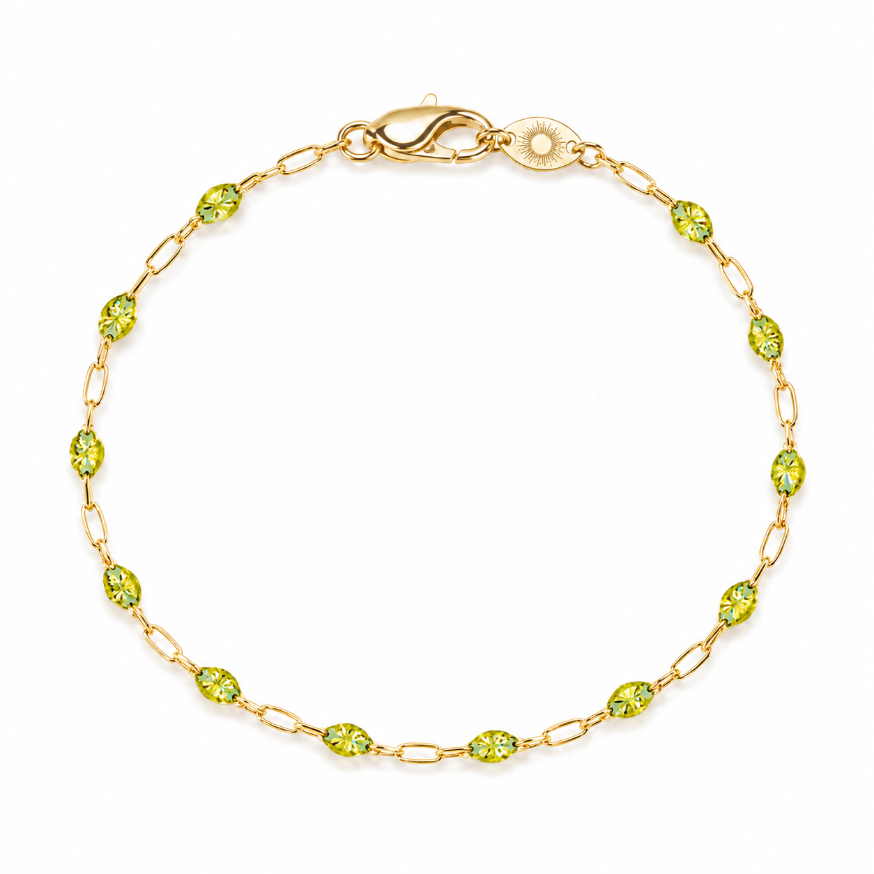 Ivy - 14K Gold and Lime - Infinity Bracelet Bond