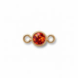 Gold July Ruby charm with on a white background