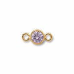 June birthstone gold jewelry charm. Alexandrite gemstone on a white background