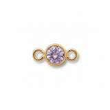 June birthstone gold jewelry charm. Alexandrite gemstone on a white background