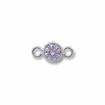 June birthstone silver jewelry charm. Alexandrite gemstone on a white background