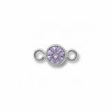 June birthstone silver jewelry charm. Alexandrite gemstone on a white background