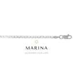 Silver mariner chain bracelet with 'Marina' branding on a white background