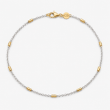 Moonlight Anklet - 14k Solid Gold - Two Tone Infinity Jewelry