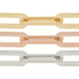 Rose Gold Paperclip - Modern 14K Rose Gold Fill - Permanent Bracelet or Clasped