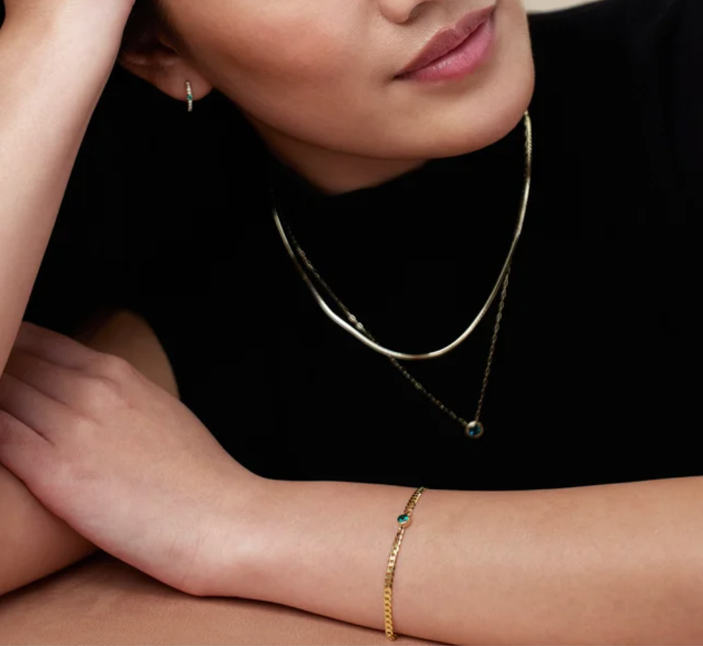 Diamond Curb Chain Bracelet by Birthstone