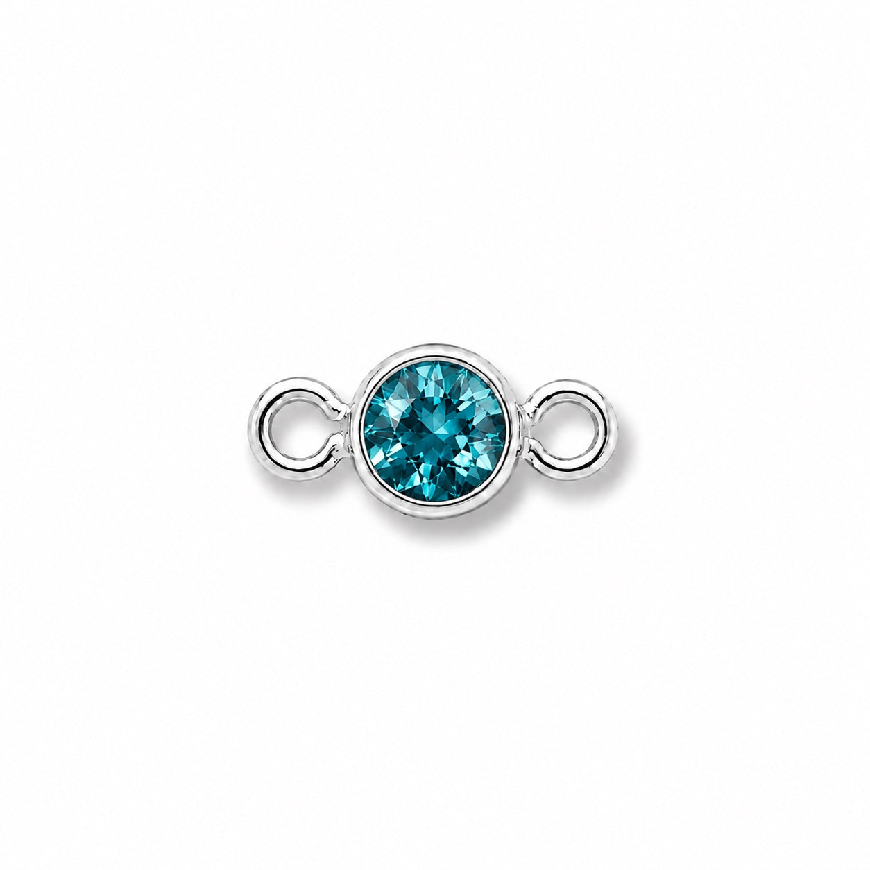 September birthstone in silver charm setting