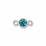 September birthstone in silver charm setting