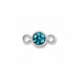 September birthstone in silver charm setting