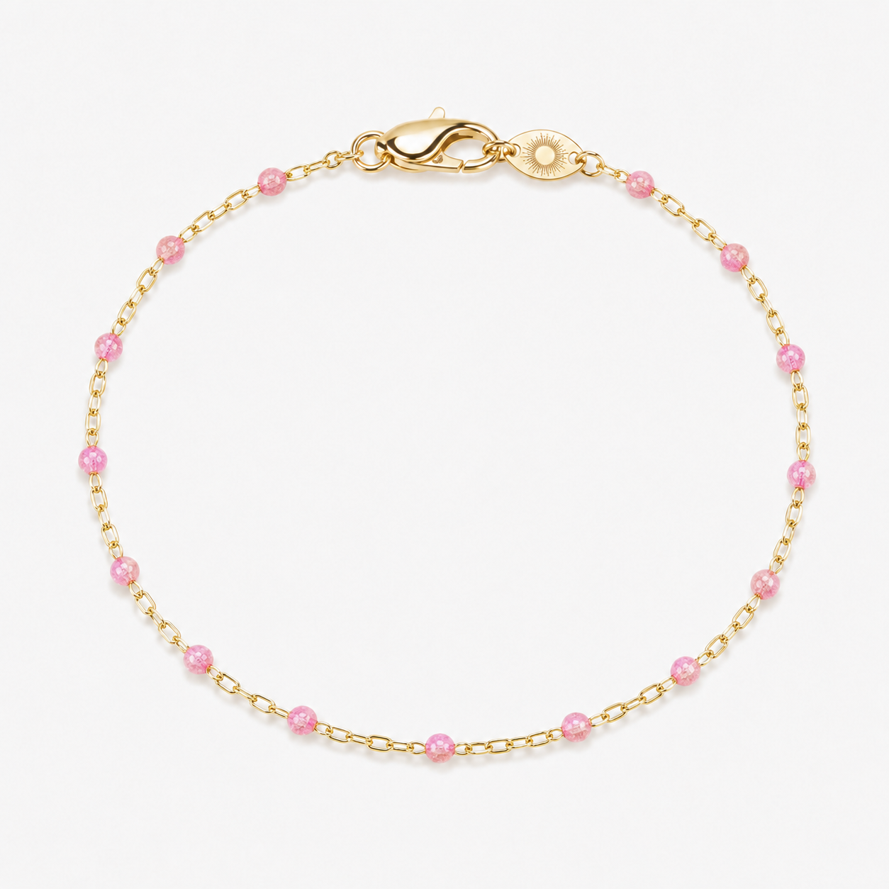 Pink Disco Shimmer - 14kGF Infinity Bond - Permanent Bracelet