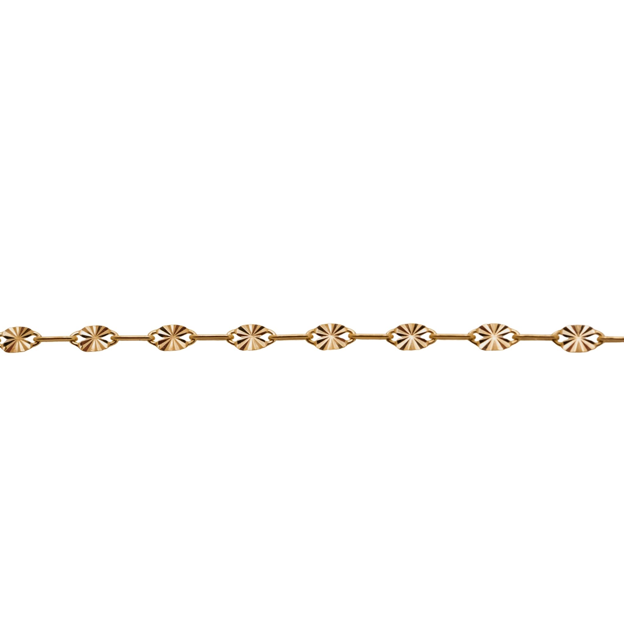 Permanent Jewelry Near Me - Gold chain with geometric links on a white background