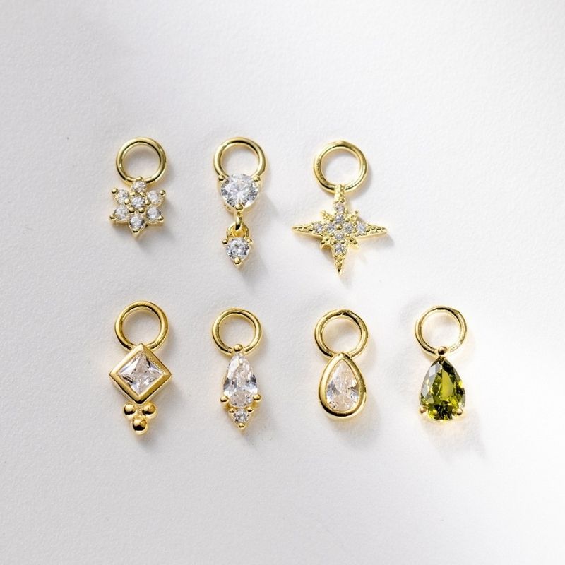 Diamond Bezel Teardrop Charm