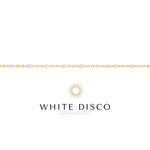 Gold chain bracelet with 'White Disco' logo on a white background