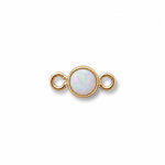 Gold opal bezel bracelet charm connector.