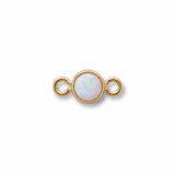 Gold opal bezel bracelet charm connector.