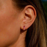 Pink Opal Ombre Oblong Hoops