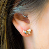 Opal & Diamond - Abstract Butterfly Studs