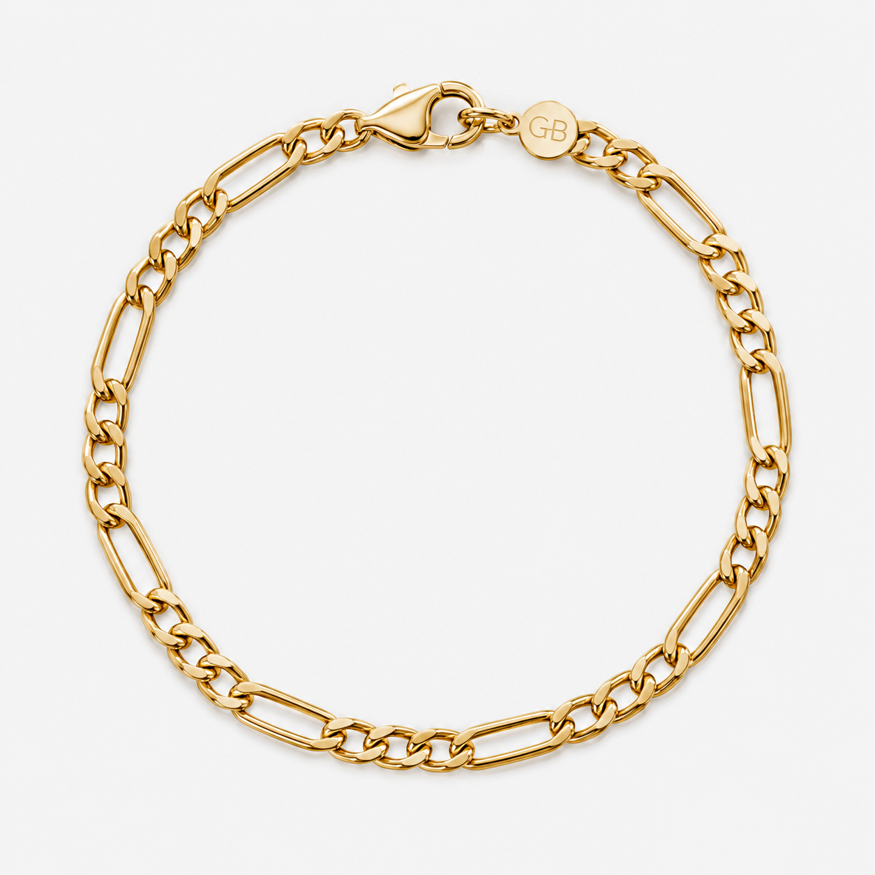 Hunk - 3.5mm Figaro Bracelet -  Modern 4K Gold Fill